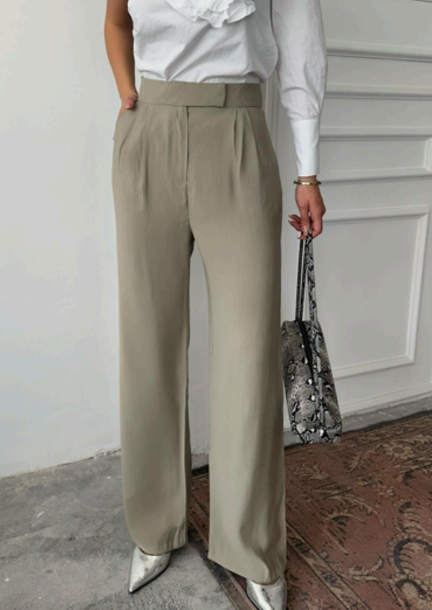 Pantalon tailleur - kaki