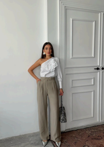 Pantalon tailleur - kaki