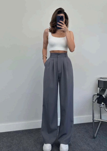 Pantalon Palazzo Double - gris