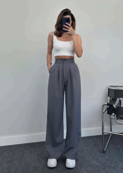 Pantalon Palazzo Double - gris