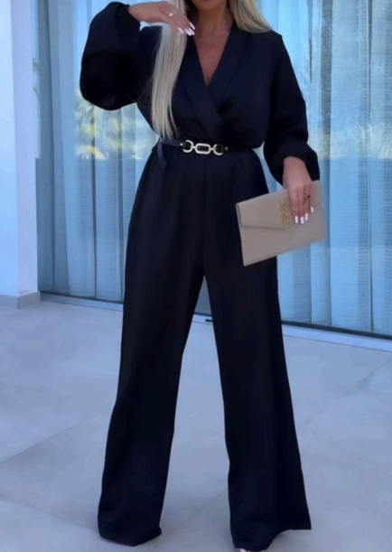 Combinaison avec ceinture fluide - noir