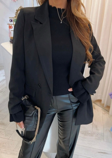 Blazer doublé oversize - noir