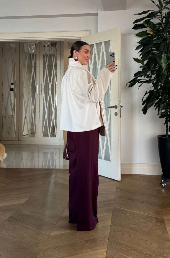 Veste Blanche à Col Montant